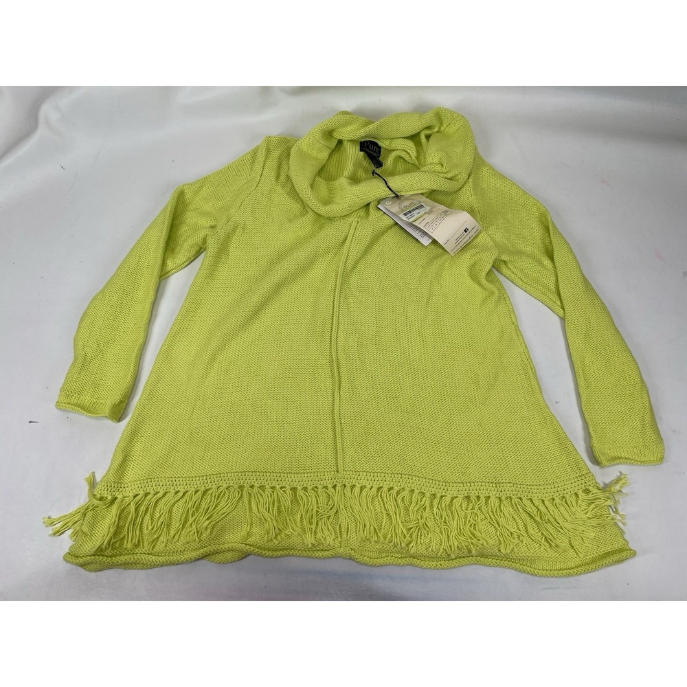 Pure‎ Handknit Cowl Neck Long Sleeve Sweater Womens Size L/XL Yellow NWT